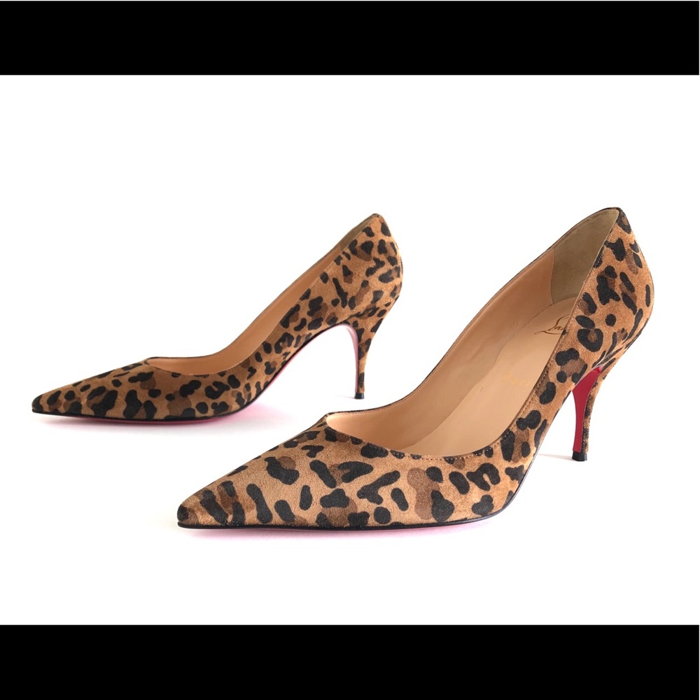 CHRISTIAN LOUBOUTIN CLARE LEOPARD ANIMAL PUMPS 37